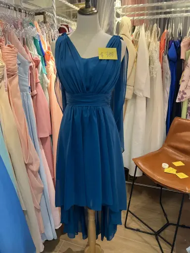 深藍飄逸垂感禮服